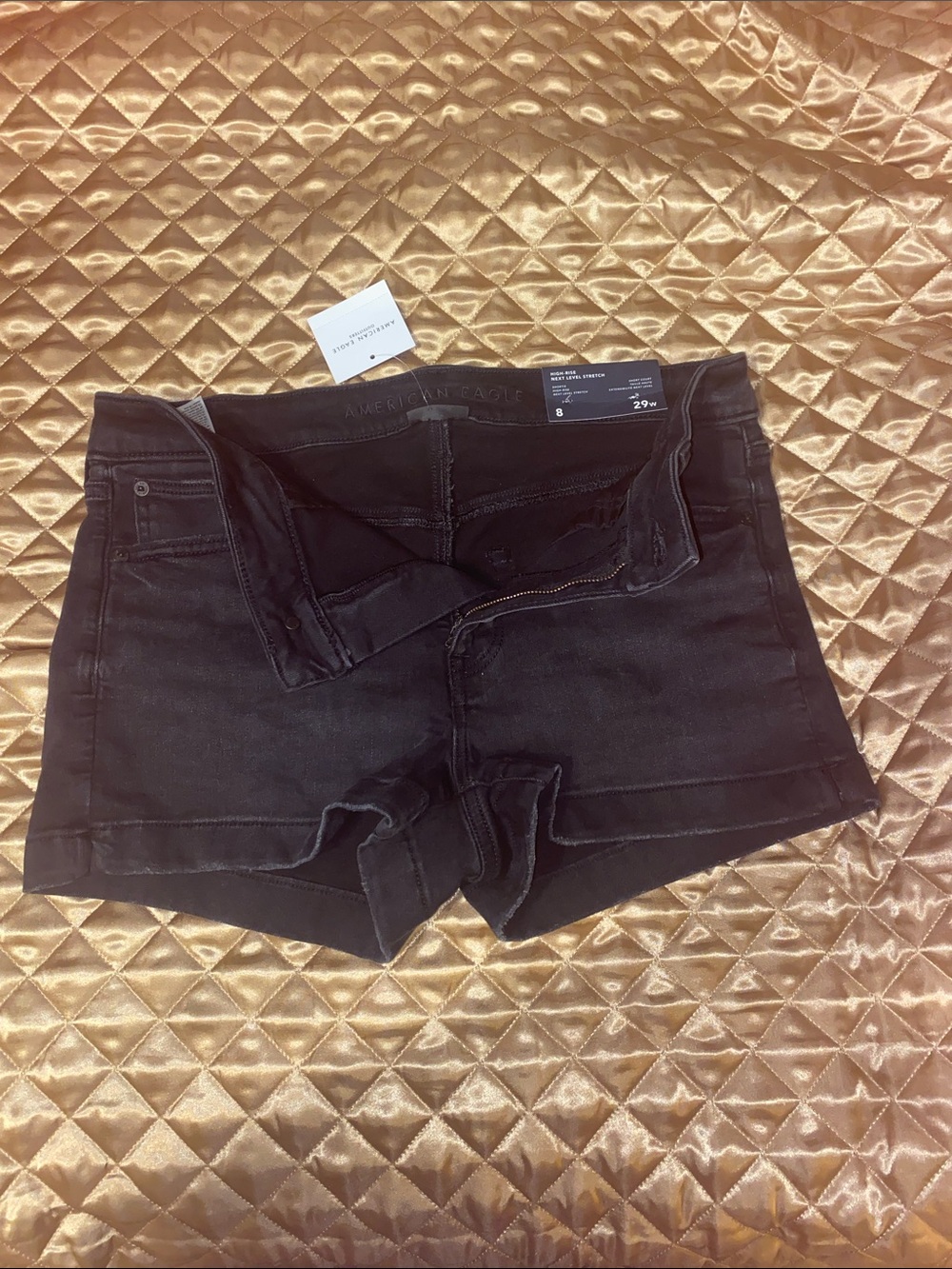 American Eagle Outfitters Black Denim High-Rise Women’s Shorts - Picture 5 of 5